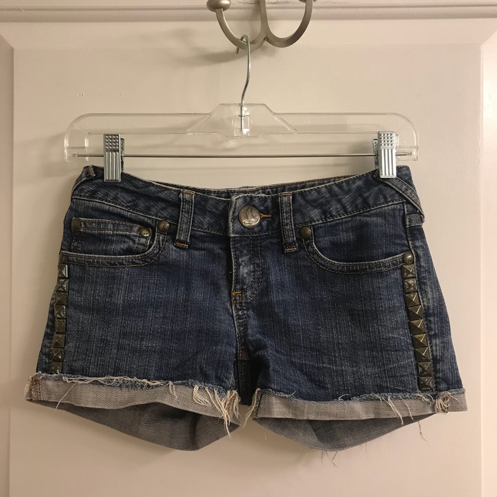 Free People studded jean shorts